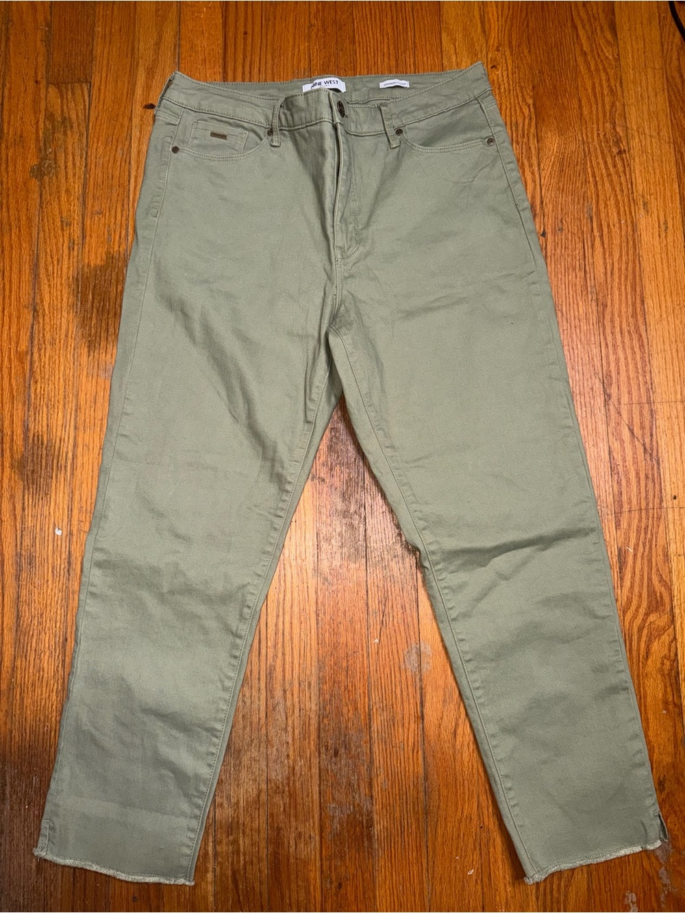 Nine West Women’s Straight Leg Crop Jeans in Olive